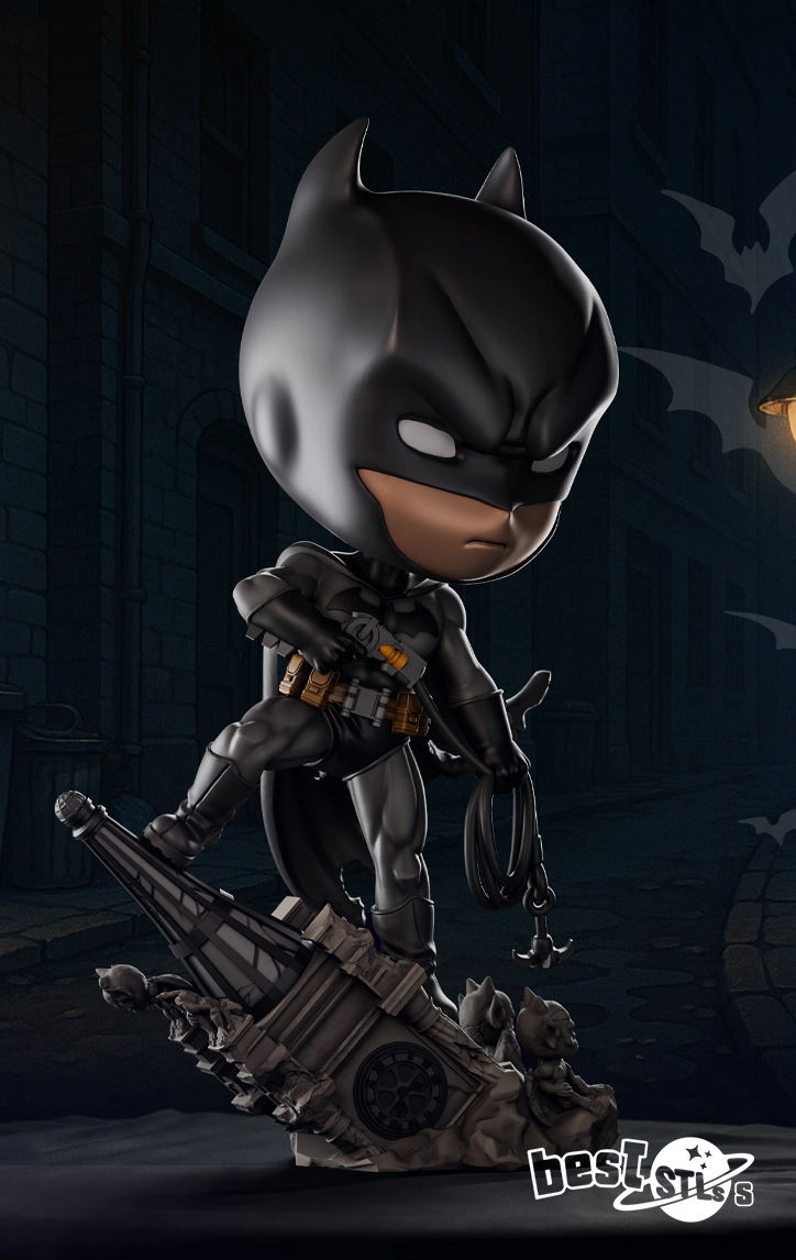 Batman Chibi STL 3D Model Cute Superhero Figure 3D Print File - Image 4