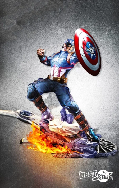 Captain America STL 3D Print Model Marvel Superhero Figure for Collectors