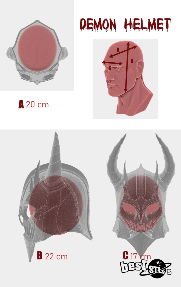 Best Demon Helmet STL 3D Print File Dark Fantasy Armor Cosplay Model - Image 3
