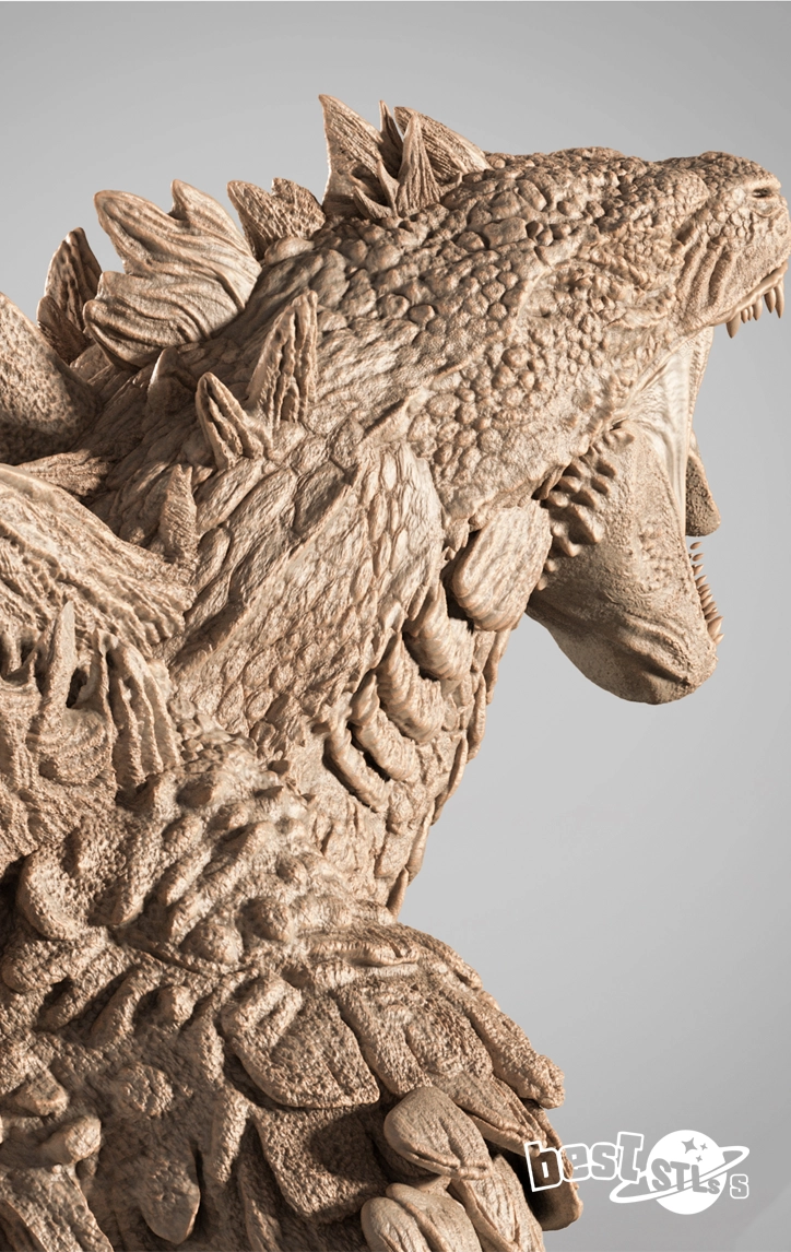 Godzilla Portrait Bust 3D Print Model