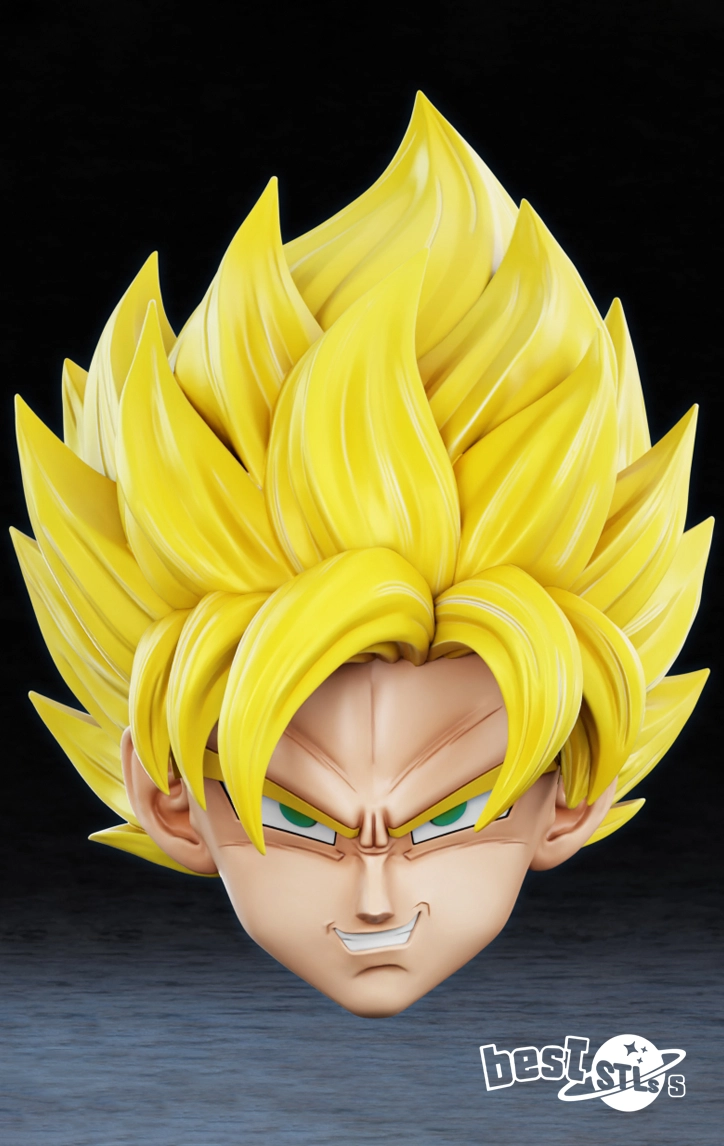 Goku SSJ Helmet STL Dragon Ball Super Saiyan Wearable 3D Print File - Image 7