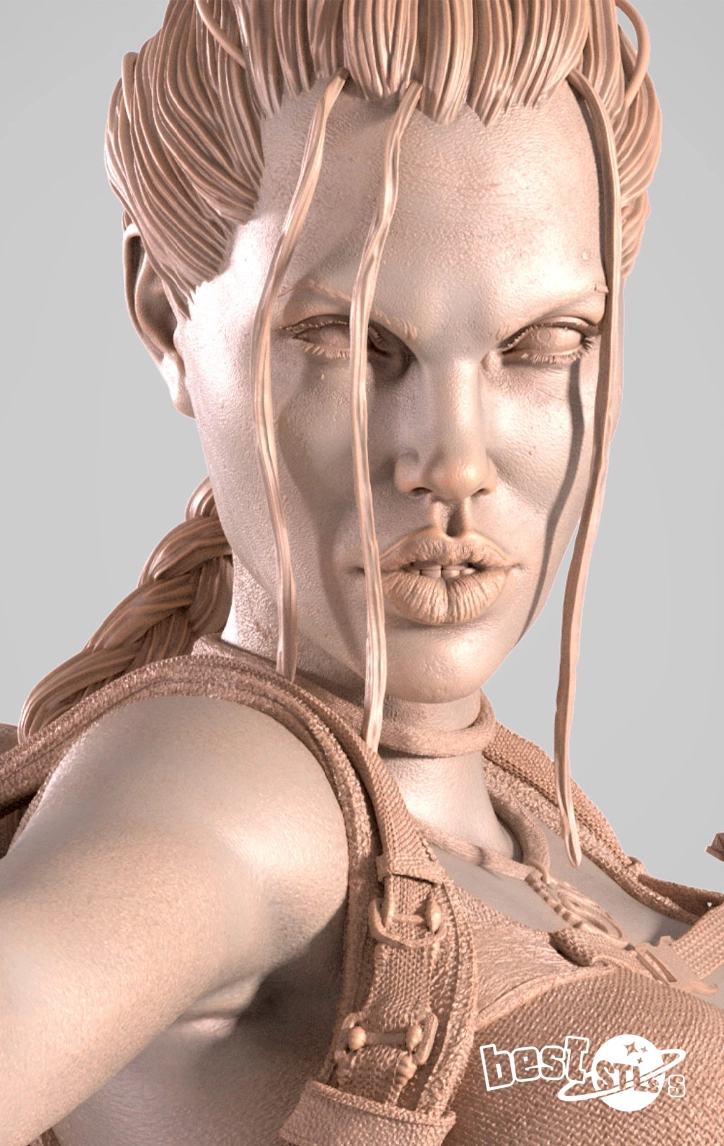 Lara Croft Bust STL 3D Print Model