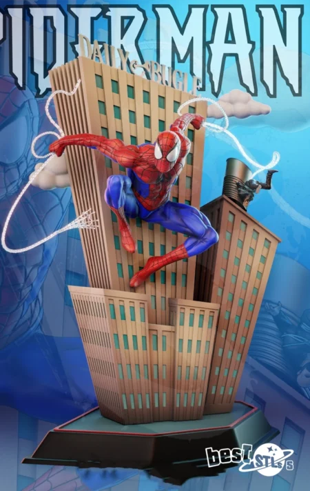 Spider-Man STL Marvel 3D Print File Superhero Statue Model