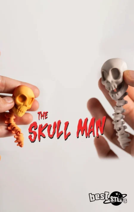 Halloween Skull Man STL 3D Print Model Spooky Skeleton Statue for Halloween