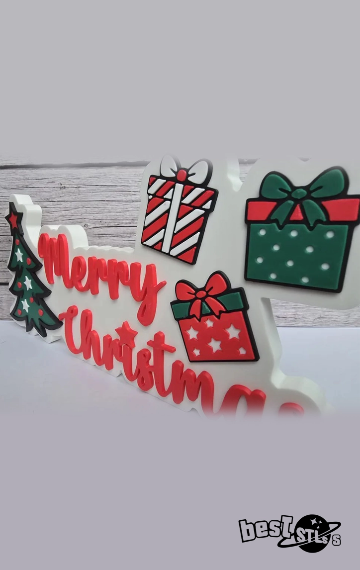 Merry Christmas Sign STL