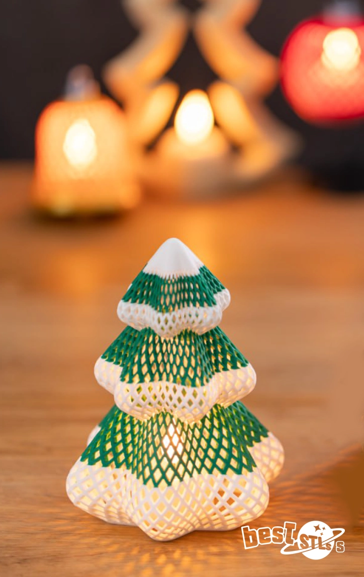 Meshed Christmas Tree Tea Light STL