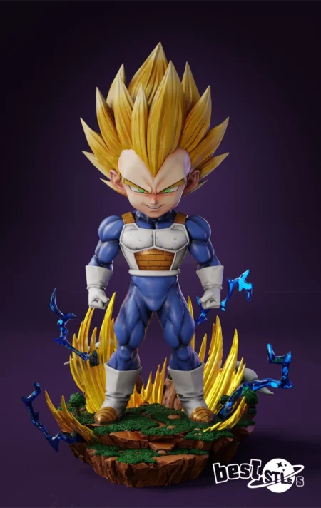 Super Vegeta Chibi STL Premium Dragon Ball Anime 3D Print Model