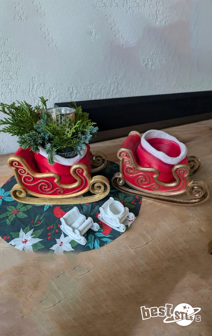 Christmas Santa Sleigh Sled STL