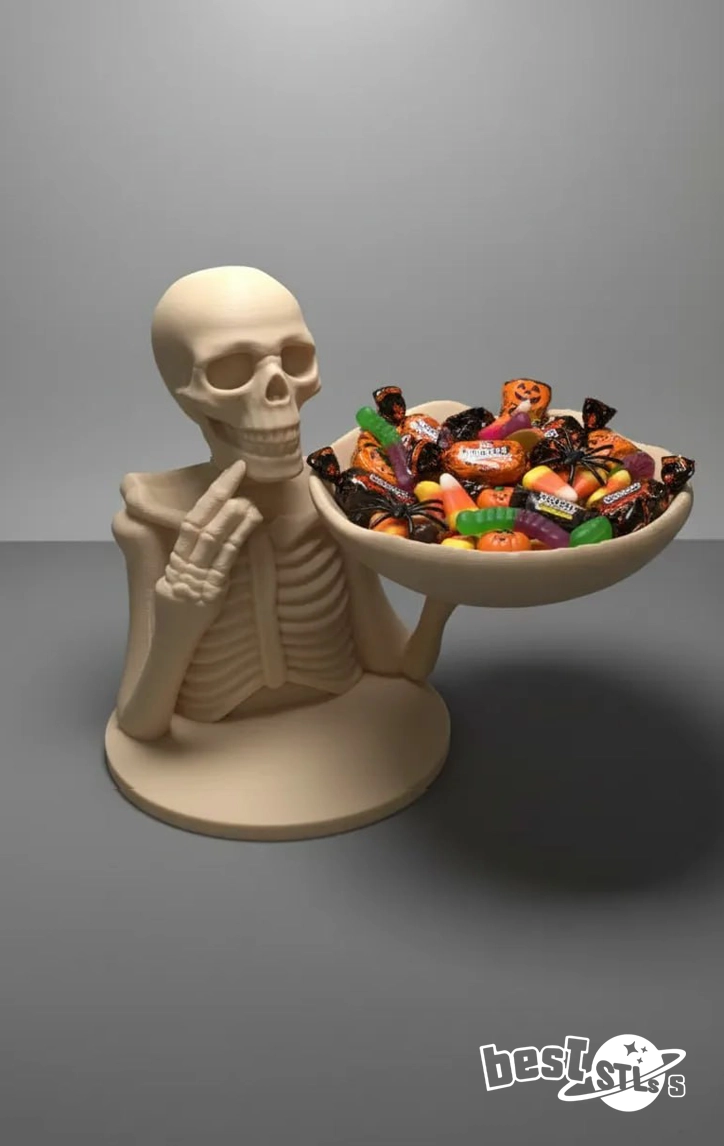 Skeleton with Halloween Candy STL
