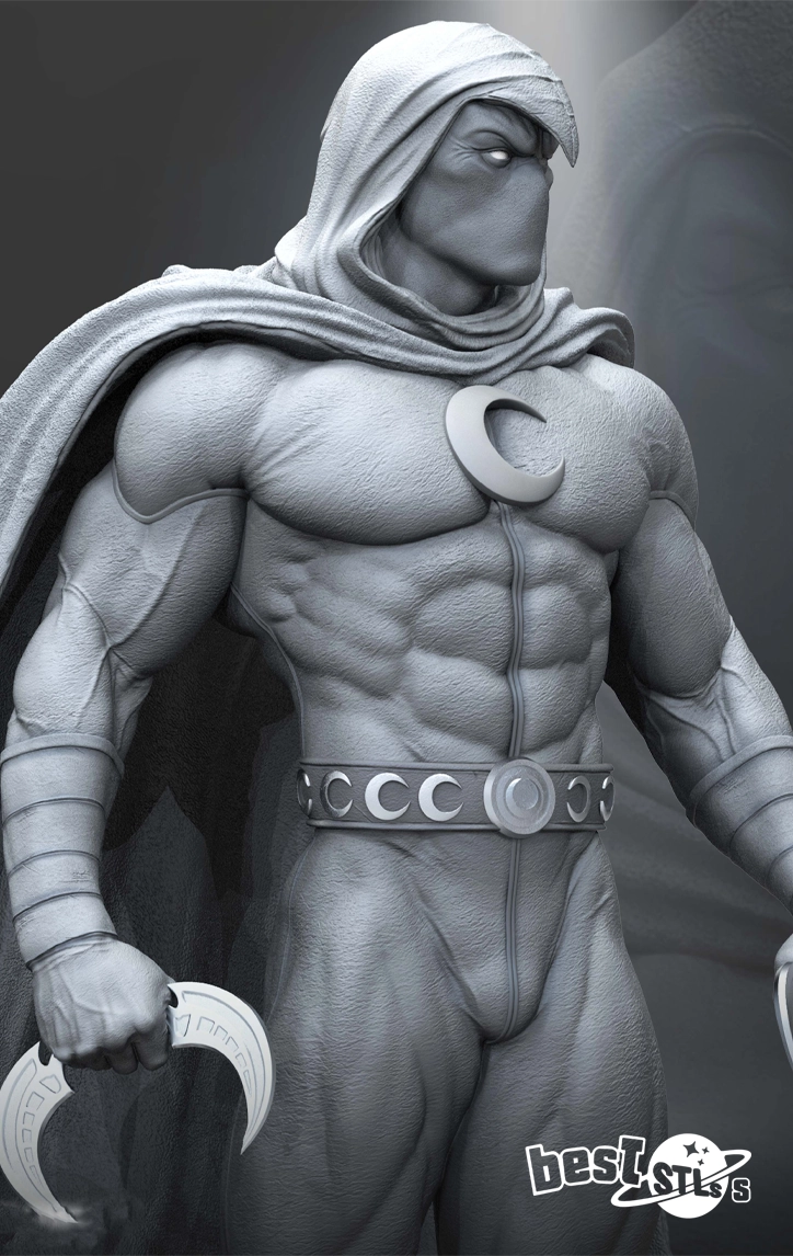 Moon Knight STL 3D Print Model - Image 4