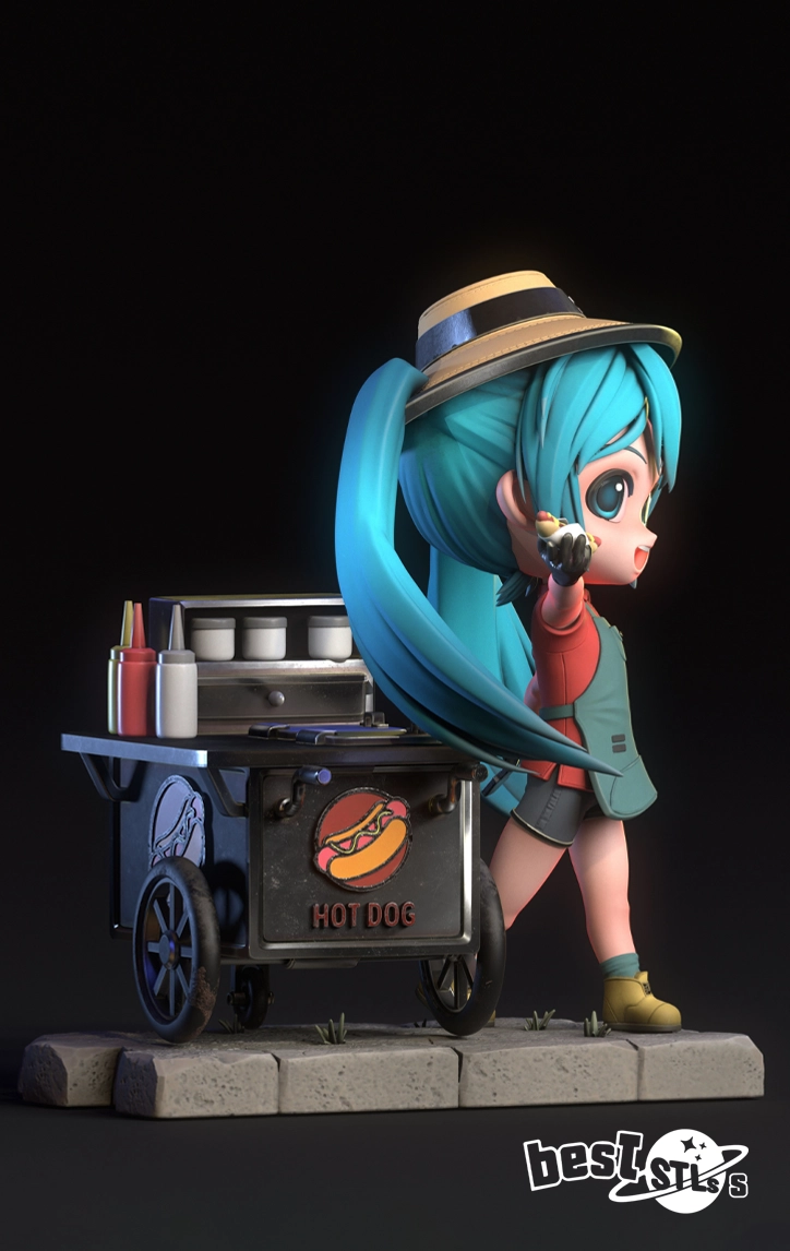 Hatsune Miku Chibi STL 3D Print Model - Image 4